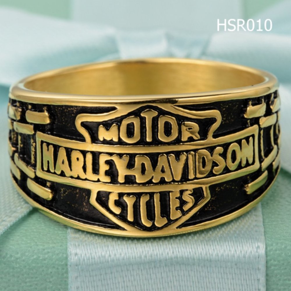 Harley Davidson Script Biker Motorcycle Heavy Metal Ring - Picture 8 of 8